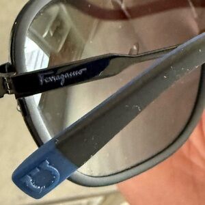 Salvatore Ferragamo Black and Blue Sunglasses